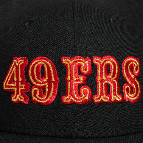 New Era 59Fifty San Francisco 49ers 1972 Logo Hat - Black, Red, Metallic Gold