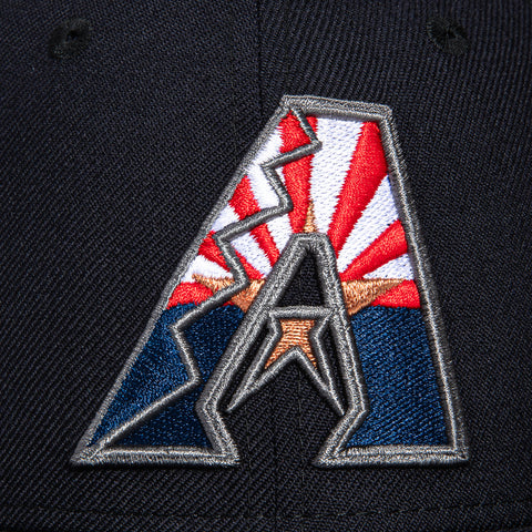New Era 59Fifty Arizona Diamondbacks A Flag Hat - Navy, Red, Metallic Copper