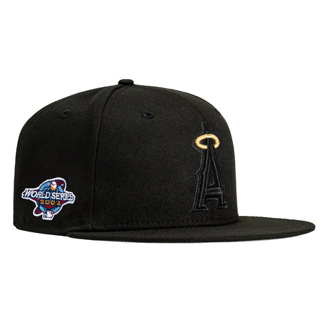 New Era 59Fifty Los Angeles Angels 2002 World Series Patch Hat - Black, Black, Metallic Gold