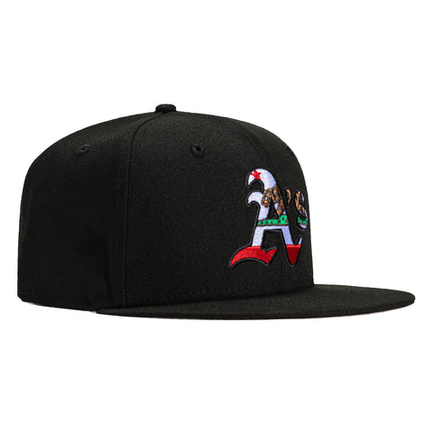New Era 59Fifty Oakland Athletics California Flag Fill Hat - Black