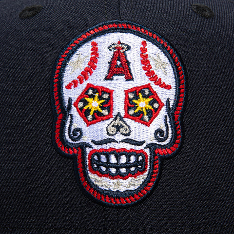 New Era 59Fifty Los Angeles Angels Sugar Skull Hat - Navy