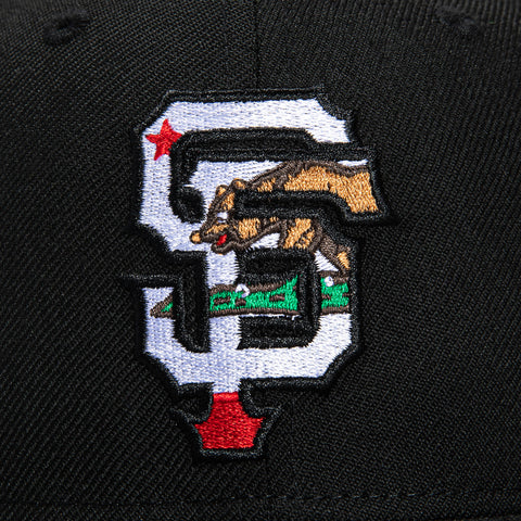 New Era 9Fifty San Francisco Giants California Flag Fill Snapback Hat - Black