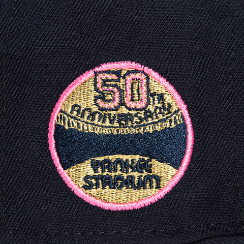 New Era 59Fifty New York Yankees 50th Anniversary Stadium Patch Pink UV Hat - Navy, White
