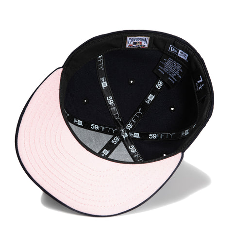 New Era 59Fifty New York Yankees 50th Anniversary Stadium Patch Pink UV Hat - Navy, White