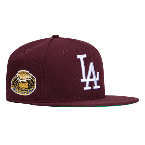 New Era 59Fifty Merlot Los Angeles Dodgers 1963 World Series Patch Hat - Maroon, White