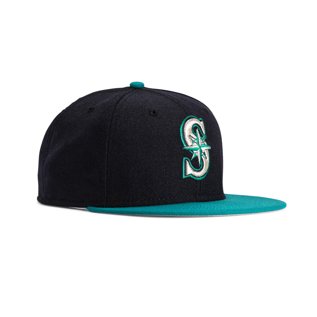 New Era 59Fifty Retro OnField Seattle Mariners Hat Navy, Teal Hat Club
