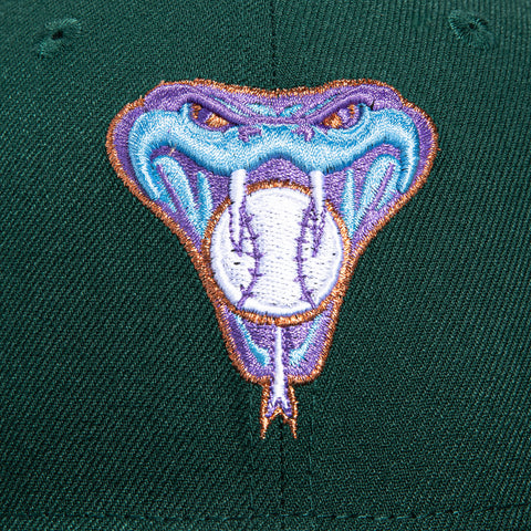 New Era 59Fifty Green Icy Arizona Diamondbacks 2001 World Series Patch Snakehead Hat - Green, White