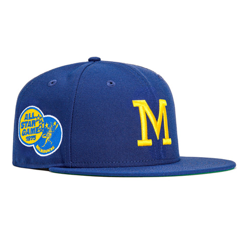 New Era 59Fifty Milwaukee Brewers 1975 All Star Game Patch Hat - Royal, Gold