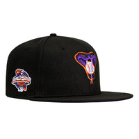 New Era 59Fifty Cool Fashion Arizona Diamondbacks 2001 World Series Patch Snake Head Hat - Black, Purple, Orange