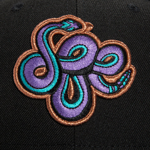 New Era 9Fifty State Forty Eight Snake Logo Snapback Teal UV Hat - Black, Purple, Metallic Copper
