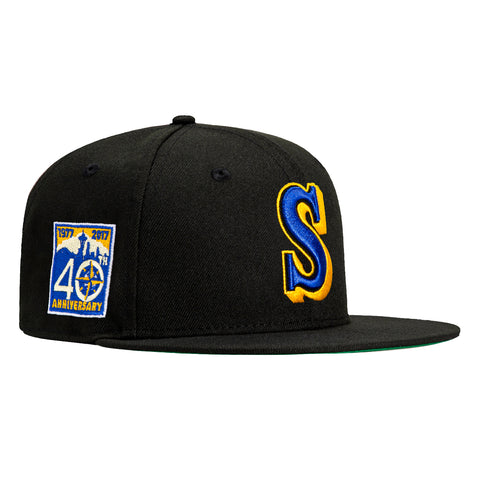 New Era 59Fifty Black Dome Seattle Mariners 40th Anniversary Patch Hat - Black