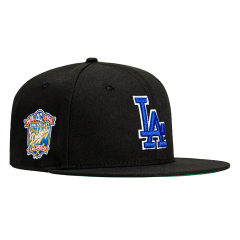 New Era 59Fifty Black Dome Los Angeles Dodgers 40th Anniversary Patch Hat - Black