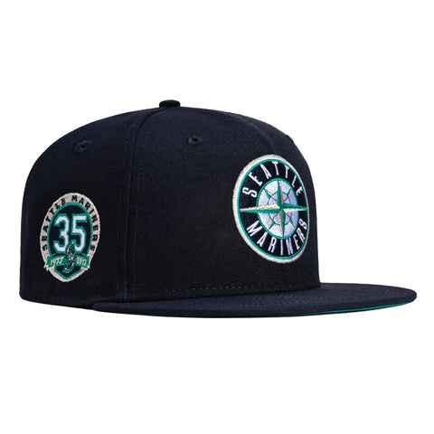 New Era 59Fifty Seattle Mariners 35th Anniversary Patch Teal UV Hat - Navy