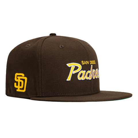 New Era 59Fifty Retro Script San Diego Padres Hat - Brown