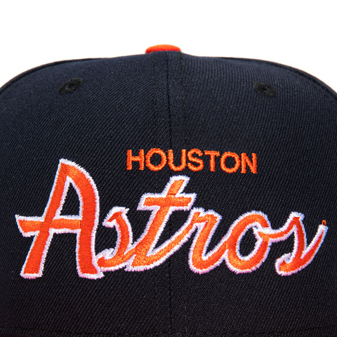 New Era 59Fifty Retro Script Houston Astros Hat - Navy, Orange