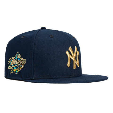 New Era 59Fifty New York Yankees 1999 World Series Patch Hat - Navy, Metallic Gold