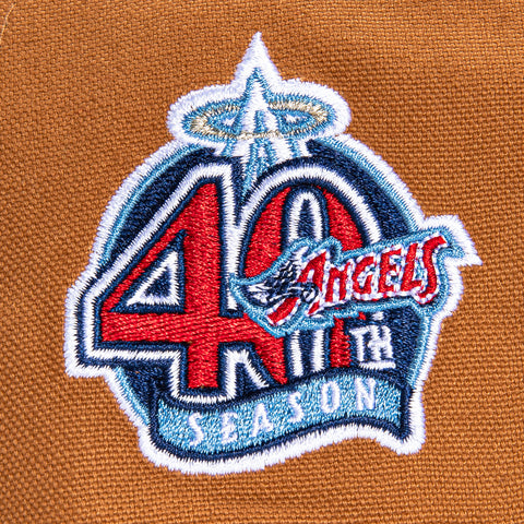 New Era 9Forty Los Angeles Angels 40th Anniversary Patch Snapback Hat - Khaki
