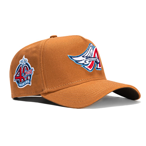 New Era 9Forty Los Angeles Angels 40th Anniversary Patch Snapback Hat - Khaki