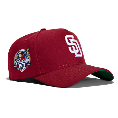 New Era 9Forty A-Frame Merlot San Diego Padres 40th Anniversary Patch Snapback Hat - Cardinal