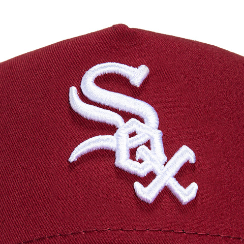 New Era 9Forty A-Frame Merlot Chicago White Sox Comiskey Park Patch Snapback Hat - Cardinal