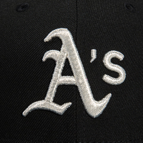 New Era 59Fifty Oakland Athletics 40th Anniversary Patch Hat - Black, Metallic Silver