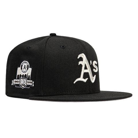 New Era 59Fifty Oakland Athletics 40th Anniversary Patch Hat - Black, Metallic Silver