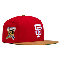 New Era 59Fifty San Francisco Giants 50th Anniversary Patch Hat - Red, Khaki
