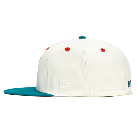 New Era 59Fifty Miami Marlins 2003 World Series Champions Patch Hat - White, Teal, Orange