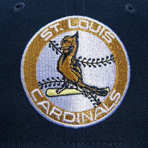 New Era 59Fifty St Louis Cardinals 30th Anniversary Stadium Patch Hat - Navy, Metallic Gold