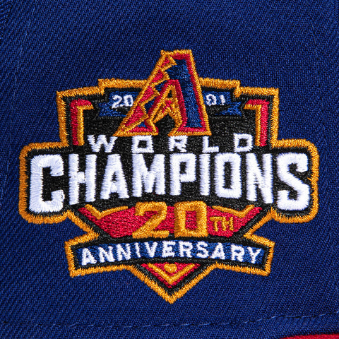 New Era 59Fifty Arizona Diamondbacks 20th Anniversary World Champions Patch Snakehead Hat - Royal, Cardinal