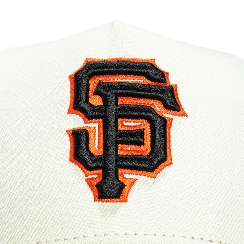 New Era 9Forty A-Frame White Dome San Francisco Giants 50th Anniversary Patch Snapback Hat - White, Black New Era