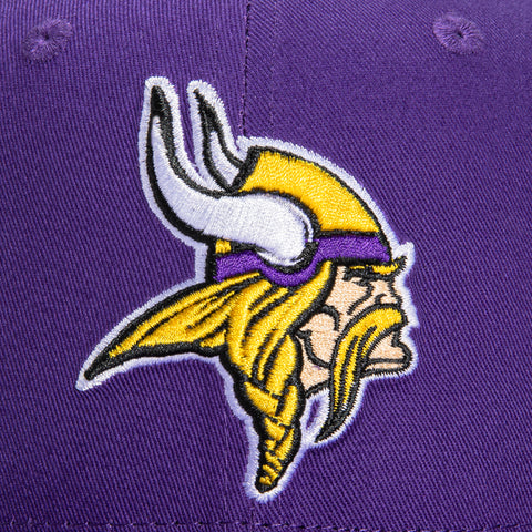 New Era 9Fifty Minnesota Vikings 100th Anniversary Patch Snapback Hat - Purple