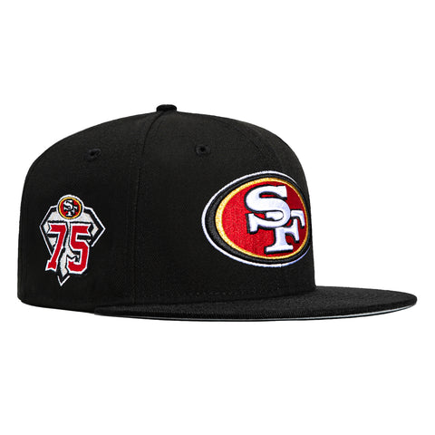New Era 59Fifty San Francisco 49ers 75th Anniversary Patch Hat - Black