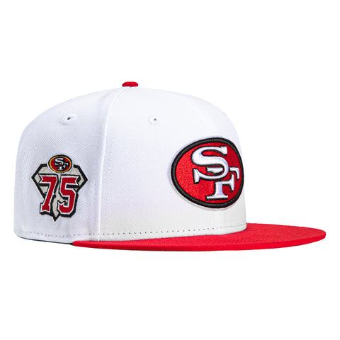 New Era 59Fifty San Francisco 49ers 75th Anniversary Patch Hat - White, Red