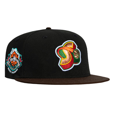 New Era 59Fifty Seattle Sonics 1996 All Star Game Patch Alternate Hat - Black, Brown New Era