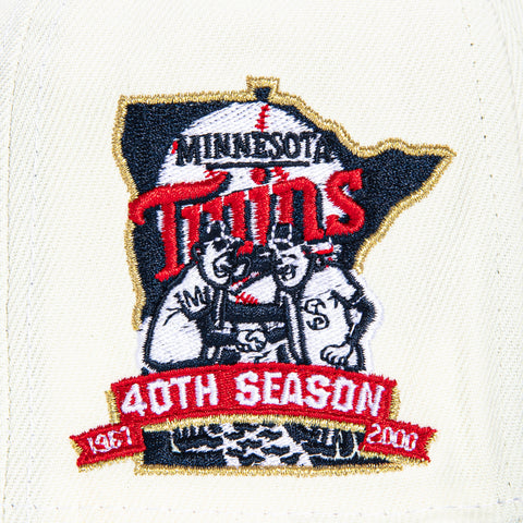 New Era 59Fifty White Dome Minnesota Twins 40th Anniversary Patch Hat - White, Navy
