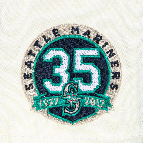 New Era 59Fifty White Dome Seattle Mariners 35th Anniversary Patch Hat - White, Teal