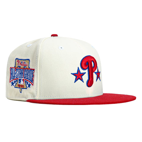 New Era 59Fifty White Dome Philadelphia Phillies 1996 All Star Game Patch Hat - White, Red