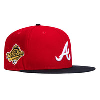 New Era 59Fifty Atlanta Braves 1995 World Series Patch Hat - Red, Navy
