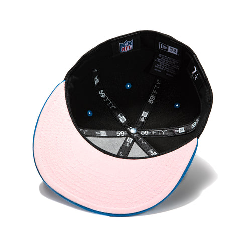 New Era 59Fifty Detroit Lions 75th Anniversary Patch Pink UV Hat - Black, Light Blue