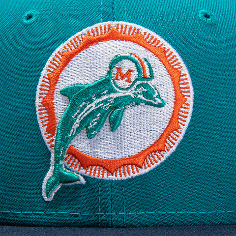 New Era 59Fifty Miami Dolphins 1995 Pro Bowl Patch Pink UV Hat - Teal, Navy