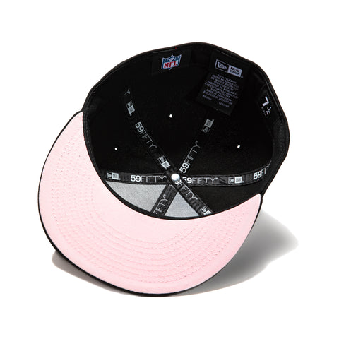 New Era 59Fifty Pittsburgh Steelers XL Super Bowl Patch Pink UV Hat - Black