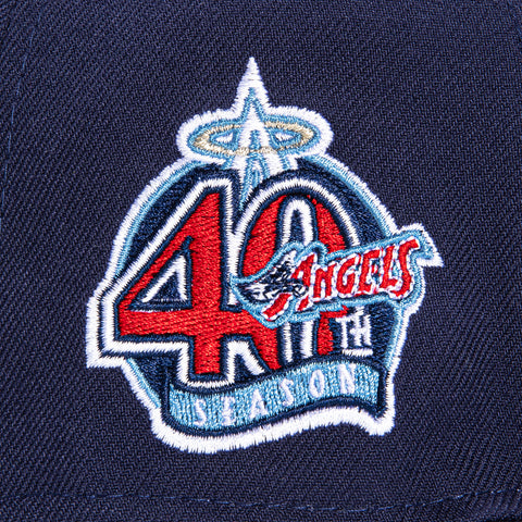 New Era 59Fifty Los Angeles Angels 40th Anniversary Patch Pink UV Hat - Light Navy