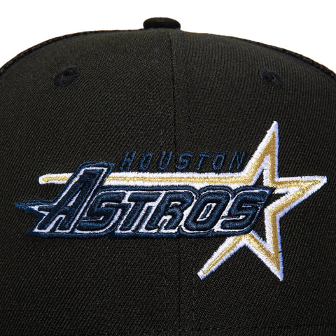 New Era 59Fifty Black Dome Houston Astros 35th Anniversary Patch Trucker Hat - Black