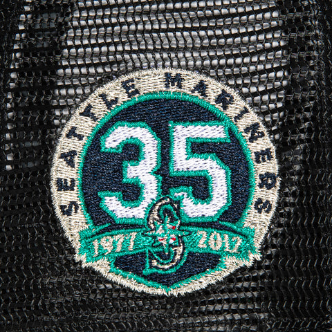 New Era 59Fifty Black Dome Seattle Mariners 35th Anniversary Patch Trucker Hat - Black