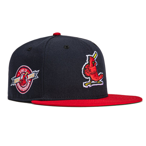 New Era 59Fifty St Louis Cardinals 100th Anniversary Patch Hat - Navy, Red