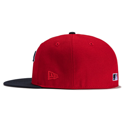 New Era 59Fifty Cleveland Guardians Logo Patch Jersey Hat- Red, Navy