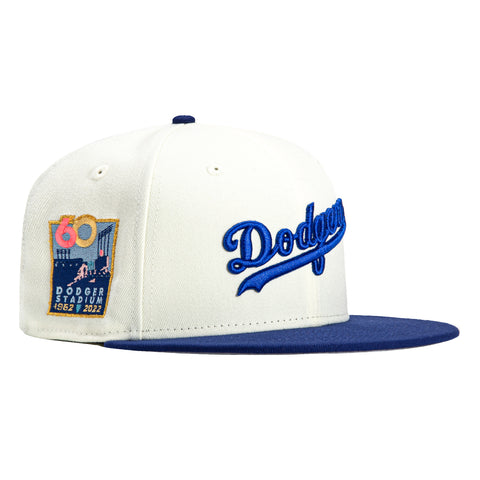 New Era 59Fifty Los Angeles Dodgers 60th Anniversary Stadium Patch Jersey Hat - White, Royal