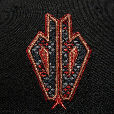 New Era 59Fifty Snake Print Arizona Diamondbacks 20th Anniversary Patch DB Hat - Black, Sedona Red