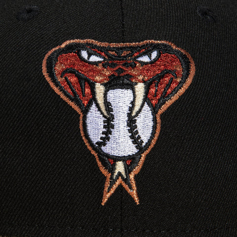 New Era 59Fifty Snake Print Arizona Diamondbacks Inaugural Patch Snakehead Hat - Black, Tan, Sedona Red
